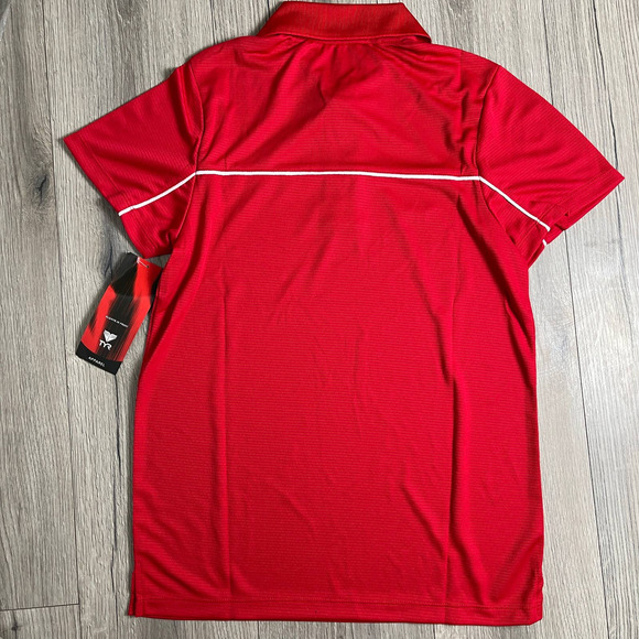 TYR Apparel Men's Tech Polo Shirt - Red Textured - TMPOC6A - Size Large - $44 - Picture 2 of 7
